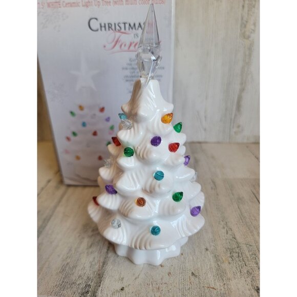 Christmas AS IS forever white ceramic lighted tree! Home decor - Picture 3 of 7